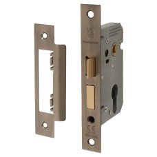 Exel Contract Euro Profile Sashlock - 65mm Case - 44mm Backset - Antique Brass