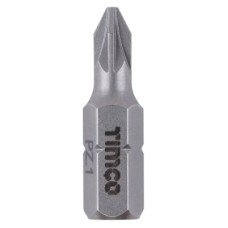 TIMCO Steel Driver Bits - Pozi - PZ1 - 25mm Length - Pack of 10