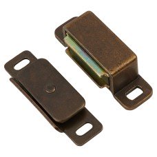 Magnetic Catch - 46 x 20 x 14mm - 6kg Pull - Antique Brass