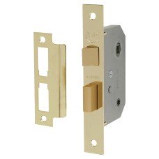 Yale PM236 Bathroom Lock - 64mm Case - 45mm Backset - Square - Polished Brass
