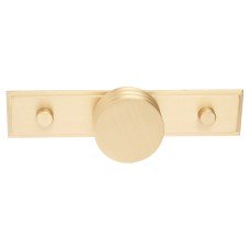 Frelan Hoxton Sturt Cabinet Knob on Rushton Backplate - 40mm Diameter - Satin Brass