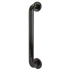 Hoppe AR602/425 Nylon D-Bar Door Pull Handle on Rose - Screw Fix - 425mm c/c - Ebony Black