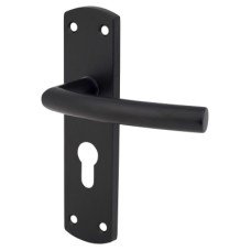 Exel Matt Black Arched Euro Lock Door Handle - 172 x 44mm Exel Matt Black Arched Euro Lock Door Handle - 172 x 44mm