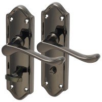 Exel Black Nickel Scroll Bathroom Door H...