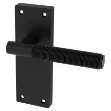 Exel Matt Black Reeded Latch Door Handle - Lily Range - 155 x 55mm