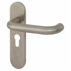 Exel Satin Stainless Steel 19mm Return to Door Euro Lock Door Handle - Radius - 47.5mm c/c