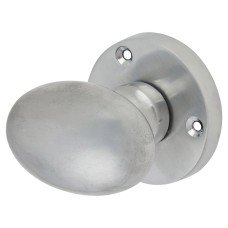 Exel Victorian Oval Mortice Door Knob - 61mm Rose Diameter - Satin Chrome