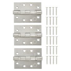 Exel Twin Ball Bearing Grade 13 Butt Fire Door Hinge - 100 x 75 x 3mm - 201 Stainless - Pack of 3