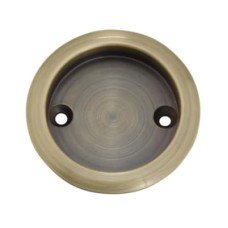 FVG Round Screw Fixed Flush Handle - 63mm Diameter - Antique Brass