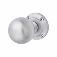 Exel Victorian Ball Mortice Door Knob - 61mm Rose Diameter - Satin Chrome