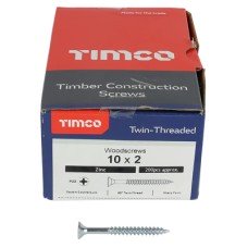TIMCO Twin Threaded Pozi Round Head Wood Screws - 10 x 2