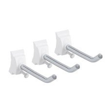 elfa Top Track System - Long Storage Track Hooks - 38 x 96 x 24mm - White - Pack of 3