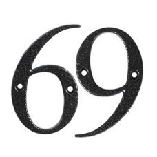 76mm Screw Fix Door Numeral - 6 / 9 - Antique Black Iron 76mm Screw Fix Door Numeral - 6 / 9 - Antique Black Iron