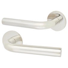 Jigtech Polished Stainless Steel Door Handles on Round Slim Rose - Schema Syfte Range 