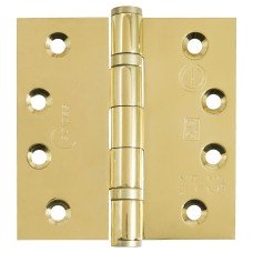 Eclipse Ball Bearing Grade 13 Butt Fire Door Hinge - 102 x 102 x 3mm - Polished Brass - Pair