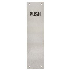 Exel Stainless Steel Finger Plate - Push - 300 x 75 x 1.2mm - Satin Exel Stainless Steel Finger Plate - Push - 300 x 75 x 1.2mm - Satin