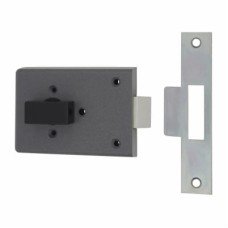 Fire Brigade FB4 Rim Slam Lock - 110mm Case - 45mm Backset - Left Hand - Open Out - Silver