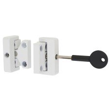 Metal Window Lock - White - Pack of 2 with 1 Key 