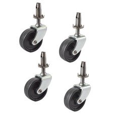 Exel Classic Furniture Castor - Peg Fixed - 43kg Max Weight - 31mm Diameter - Black -Pack of 4