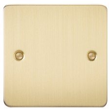 Knightsbridge 1 Gang Flat Plate Blank Plate - Brushed Brass