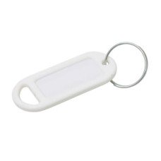 Key Ring Tag - 48 x 21mm - White - Pack of 10