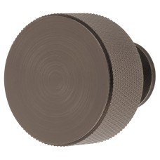 Carlisle Brass Knurled Radio Round Cabinet Knob - 35mm Diameter - Anthracite Grey
