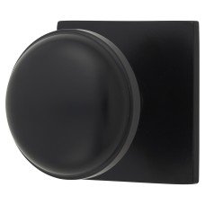 Alexander & Wilks Quantock Cabinet Knob on Square Backplate - 34mm Diameter - Matt Black