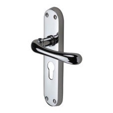 M Marcus Polished Chrome Euro Lock Door Handle - Donna Range - 183 x 42mm