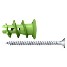 Fischer GK Plasterboard Fixing with Screws - 4.5 x 35mm  - Green - Pack of 45