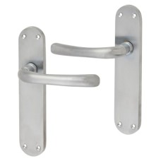Exel Satin Chrome Latch Door Handle - Sassari Range - 182 x 39mm