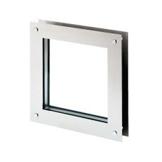 North 4 Designs Twin Glazed Square Vision Panel - 360 x 360mm - Brushed Stainless Steel
