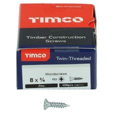 TIMCO Twin Threaded Pozi Countersunk Wood Screws - 8 x 3/4