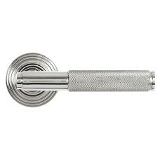 From The Anvil Polished Stainless Steel Knurled Door Handles on Round Beehive Rose - Brompton Range From The Anvil Polished Stainless Steel Knurled Door Handles on Round Beehive Rose - Brompton Range