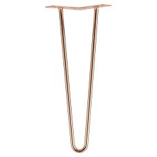 Rothley Hairpin Leg - 2 Pin - 350mm Height - Polished Copper
