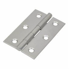 Steel Butt Door Hinge - 75 x 50mm - Durosil Silver Finish