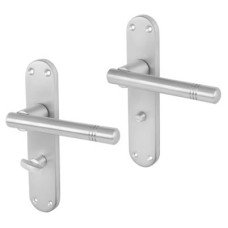 Exel Satin Chrome Bathroom Door Handle - Bologna Range - 182 x 39mm