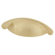 Exel Chest Drawer Cabinet Cup Handle - 64mm Centres - Satin Brass