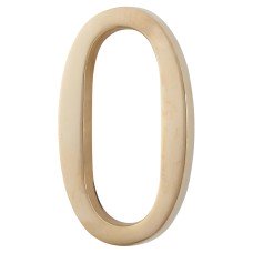 Heritage Brass 76mm Concealed Screw Fix Door Numeral - 0 - Unlacquered Brass