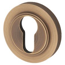 Burlington BUR61 by Frelan Escutcheon with Knurled Rose - 53mm Diameter - Euro - Antique Brass
