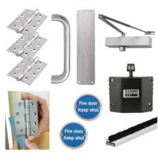 Medium Duty Pull Door Handle Fire Door Kit & Dorgard Holder - Push/Pull Mounting - Stainless Steel Medium Duty Pull Door Handle Fire Door Kit & Dorgard Holder - Push/Pull Mounting - Stainless Steel