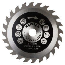 Reisser TCT Circular Saw Blade - 165 x 20mm - 24T - Wood - Thin Kerf