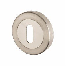 Exel Duo Escutcheon - 53mm Diameter - Keyhole - Satin/Polished Stainless Steel