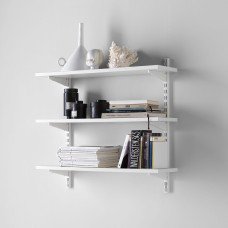 elfa Twin Slot Shelving Kit – 2 x 700mm Wall Uprights 6 x 170mm Brackets & 3 x Shelves – White