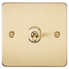 Knightsbridge 10AX 1 Gang Flat Plate Intermediate Toggle Light Switch - Brushed Brass