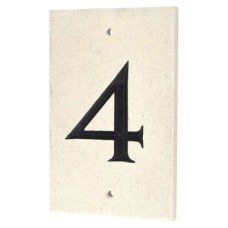Limestone Screw Fix Door Numeral - 4 - 140 x 90mm - Natural Limestone