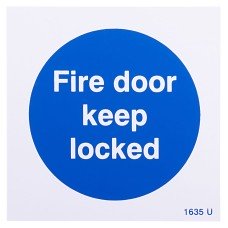 Exel Fire Door Keep Locked Door Sign - 100 x 100mm - Rigid Plastic - Pack of 10
