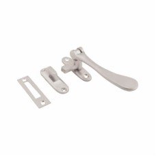 Exel Cast Victorian Mortice & Hook Plate Casement Window Fastener - Reversible - Satin Chrome