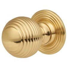 Exel Beehive Ball Cabinet Knob - 35mm Diameter - Polished Brass