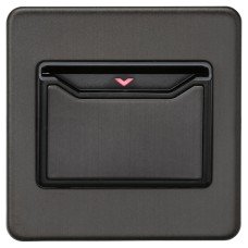 Knightsbridge 32A 1 Gang Screwless Flat Plate Key Card Switch - Smoked Bronze Knightsbridge 32A 1 Gang Screwless Flat Plate Key Card Switch - Smoked Bronze