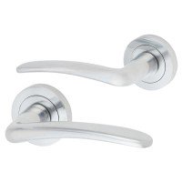 Exel Satin Chrome Door Handles on Round ...
